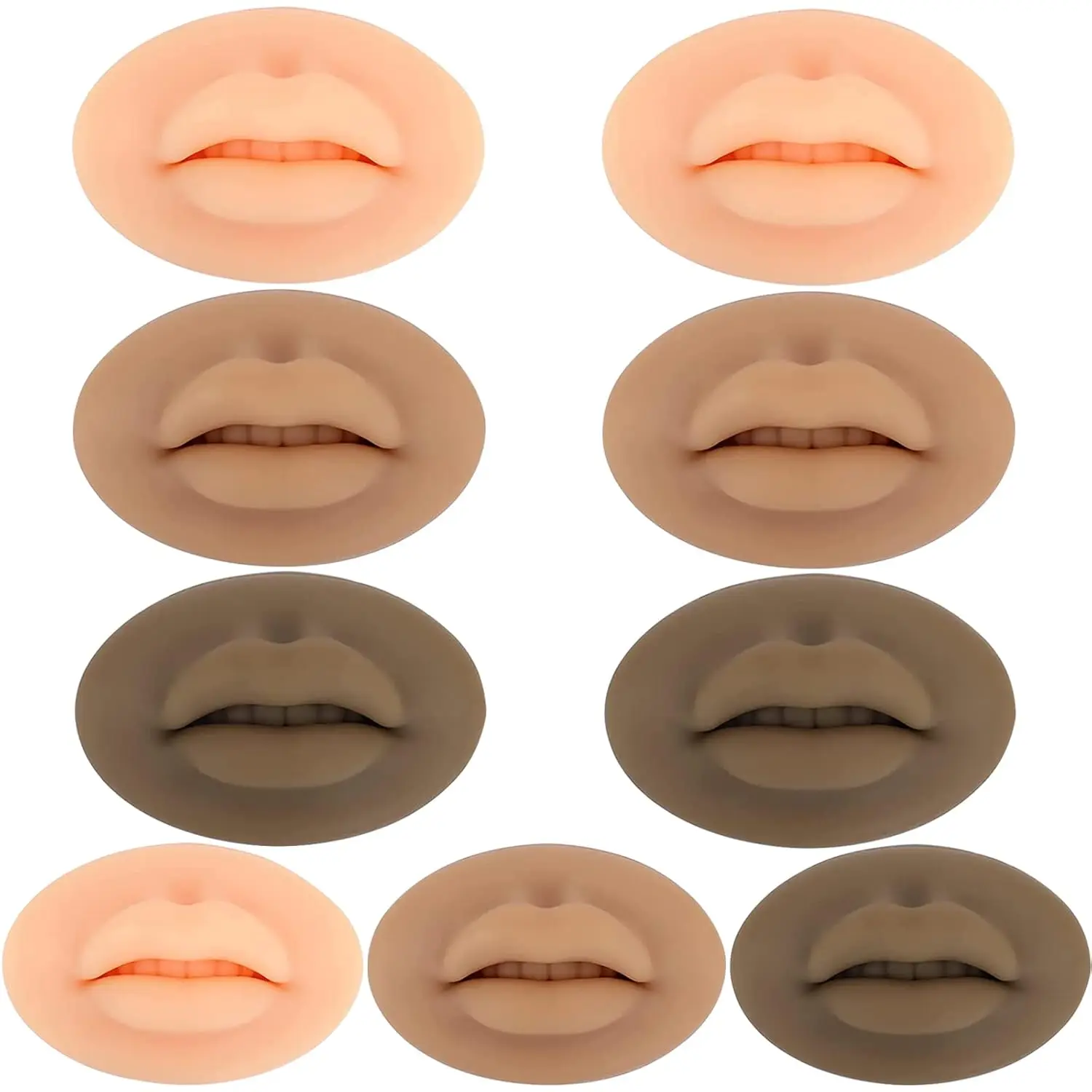 5D Silicone Fake Lips for Tattoo & Makeup Practice Soft Tattoo Practice Lips Model for Semi Permanent Make Up Supplies