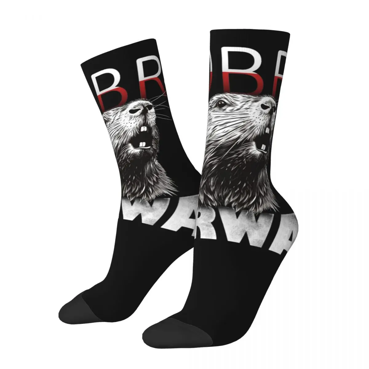 Polish Beaver Meme Bobr Bober Kurwa Design Theme Socks Merch for Men Women Cozy Dress Socks