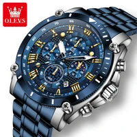 OLEVS 2025 nuevo reloj para hombre, marca superior, reloj de lujo para hombre, reloj de pulsera deportivo resistente al agua de acero inoxidable con cronógrafo de cuarzo, reloj para hombre