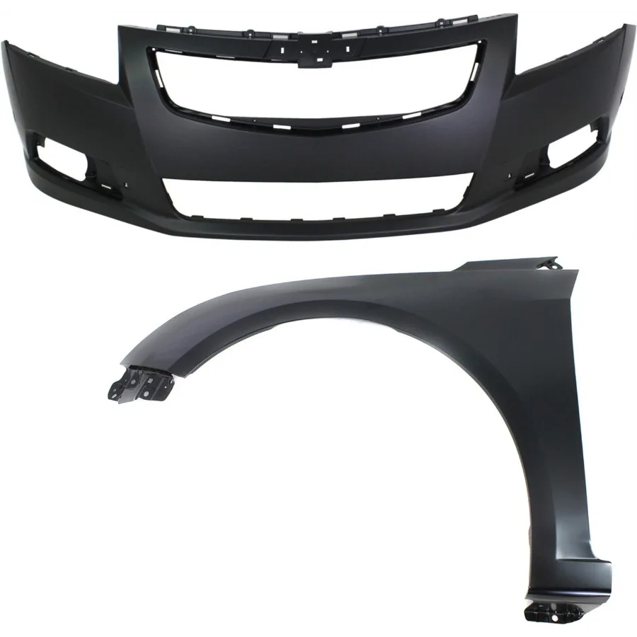 

Bumper Cover Kit for 2011-2014 Chevrolet Cruze 2pc with Fender Extension for Enhanced Front Bumper Protection and Styling Upgra