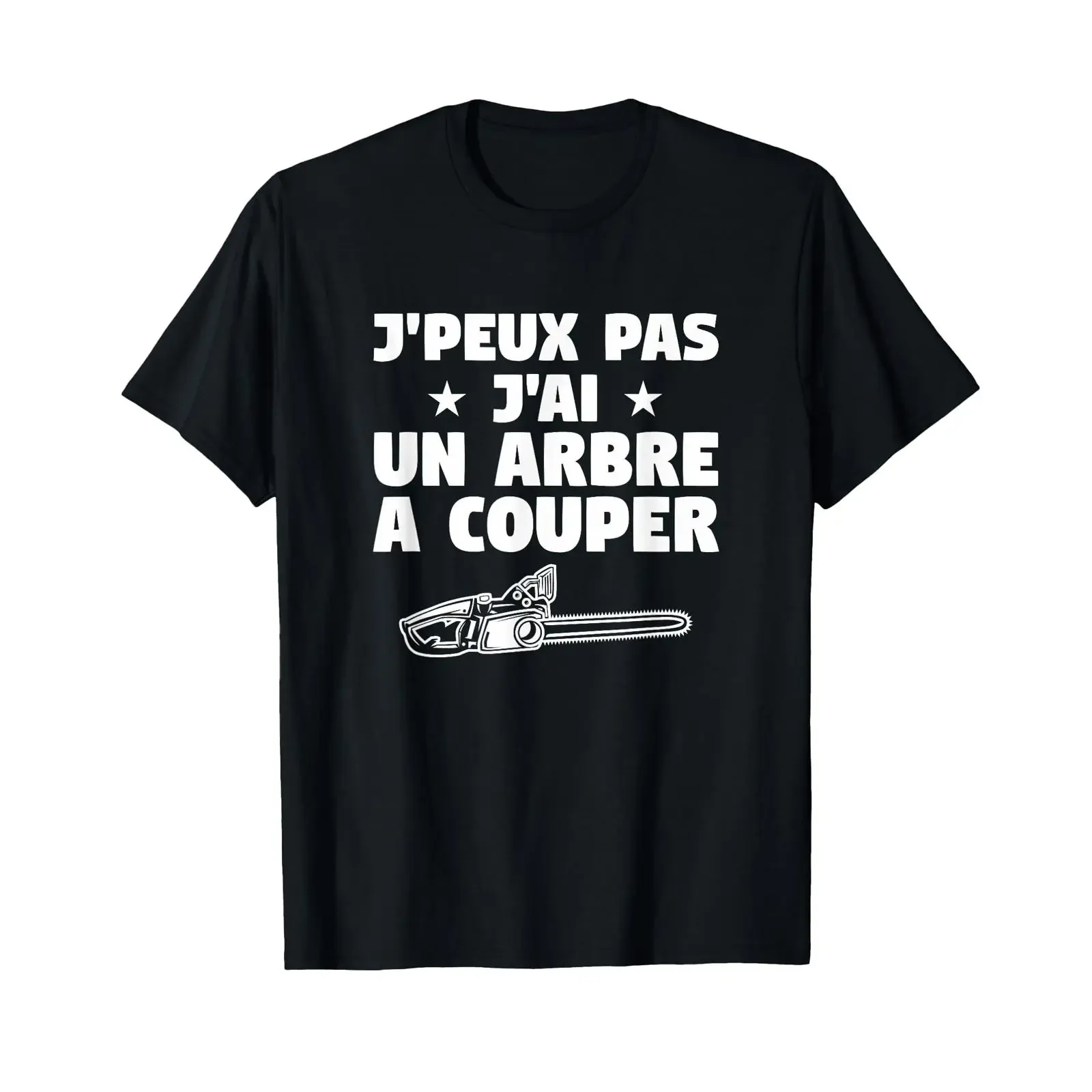 Camiseta vintage con diseño de 'J'peux Pas J'ai Un Arbre A Couper', regalo para leñador, ropa de diseñador para hombre, top para uso diario