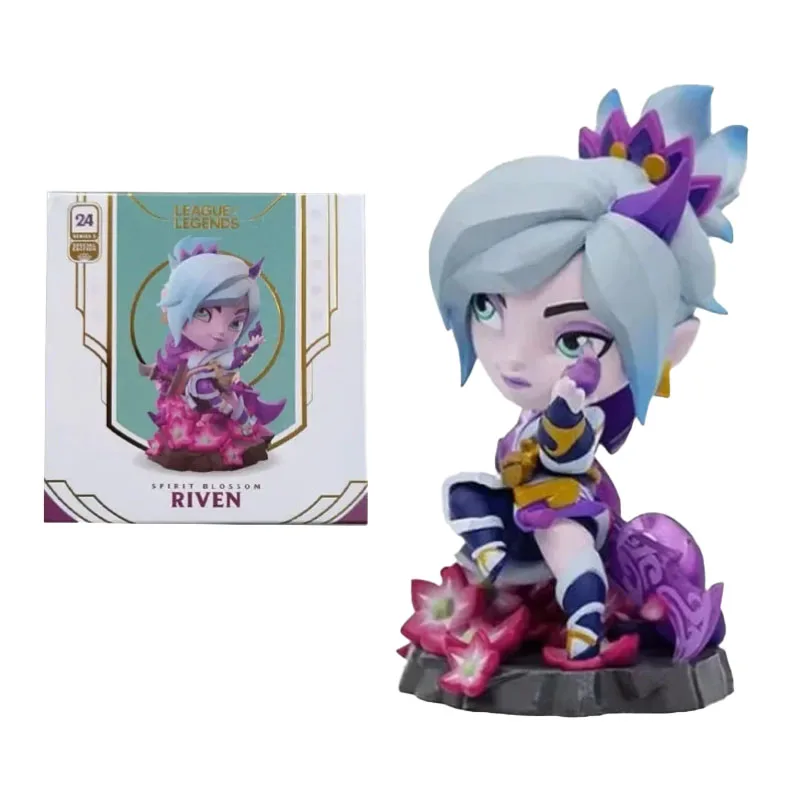 Stock 100% Original LOL Riven The Exile Soul Lotus 12cm PVC Anime Collectible Action Figure Model Collection Limited Gift Toys