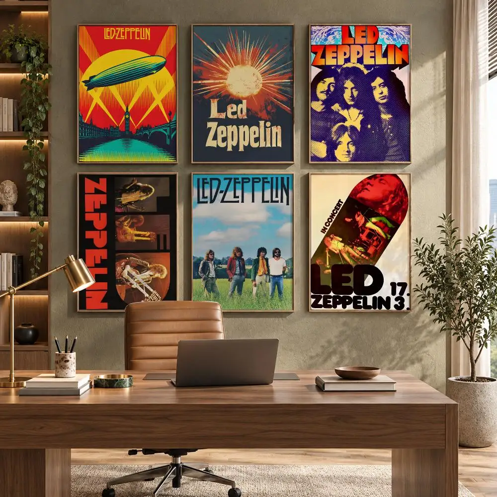 Band L-Led Zeppelin IV Poster HD Waterproof Wall Decal for Study, Living Room & Garage, DIY Great Gift for Fans