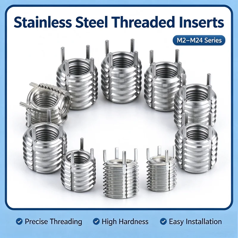 303 Stainless Steel Keensert Key Lock Thread Insert M10 M12 Thread Repair Sleeve Internal External Thread Bushing for Stripped T