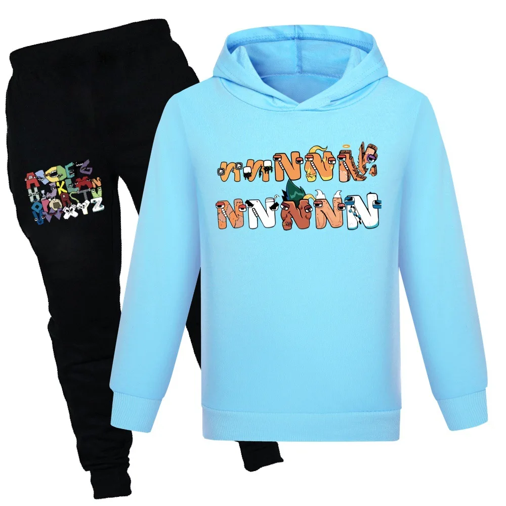 2-16Yrs Children's Kawaii Cosplay Alphabet Lore Hoodies+Pants 2 Pcs/Set Kids Tracksuit Boys Jogging Suits Girls Sportswear