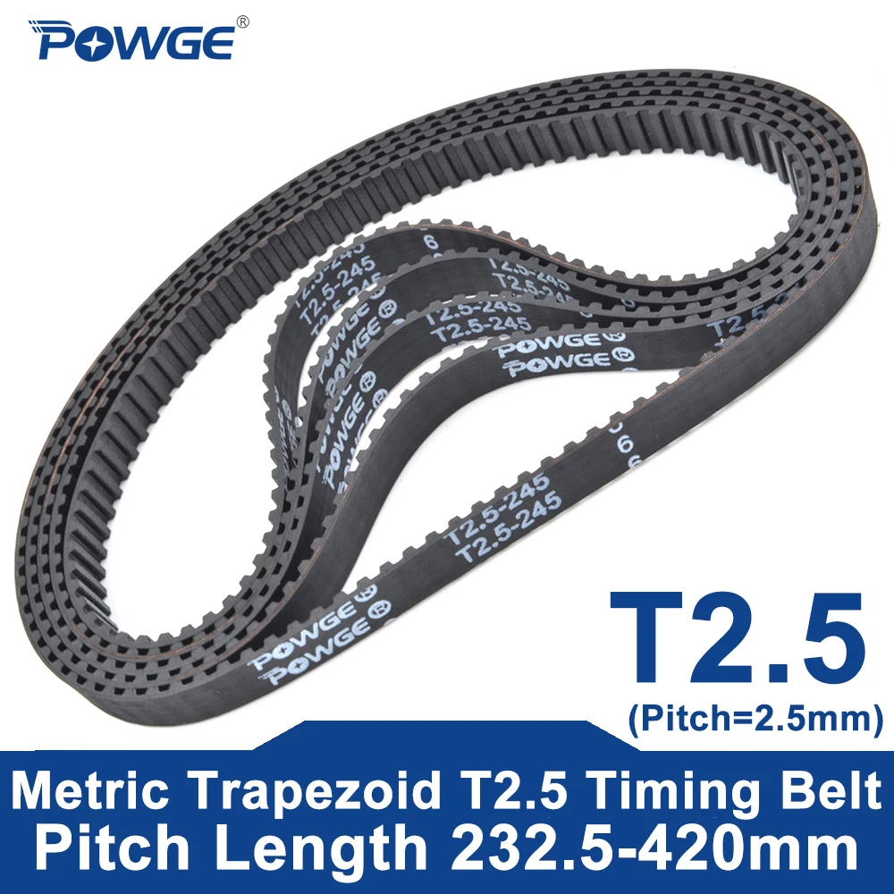 POWGE T2.5 Timing Belt Lp=232.5-420mm 237.5 240 245 250 260 265 272.5 275 285 287.5 290 297.5 300 305 317.5 325 330 335 345