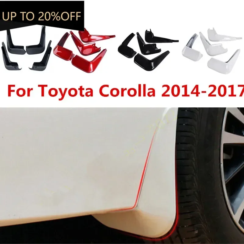 

4pcs/set Glossy White Red Black Car Mud Flaps Splash Guard Mudguard Fender For Toyota Corolla 2014 2015 2016 2017