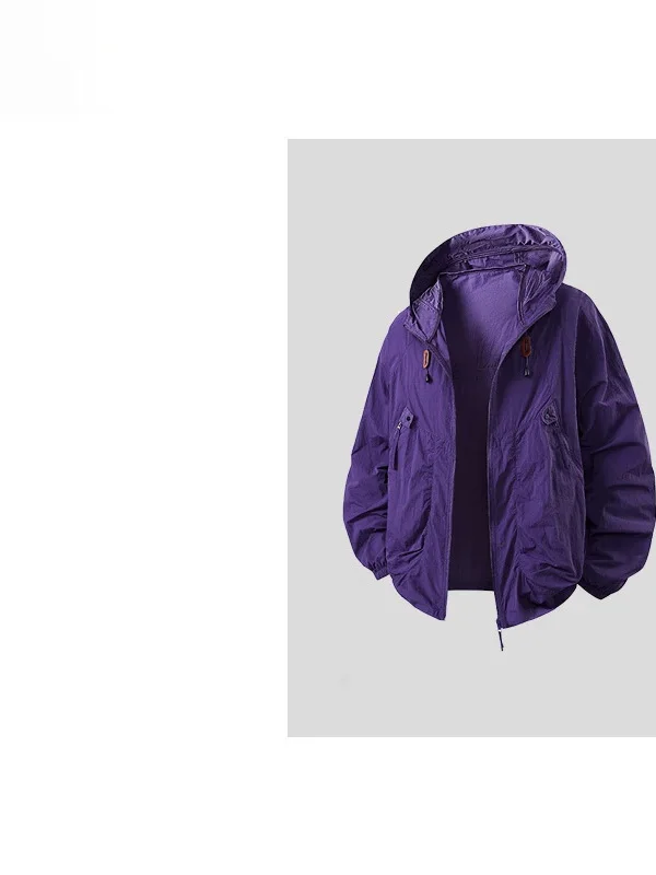 

Летняя дышащая мужская куртка для активного отдыха с защитой от УФ-излучения, свободного кроя, с капюшоном, ветрозащитная, легкая, из полиэстера