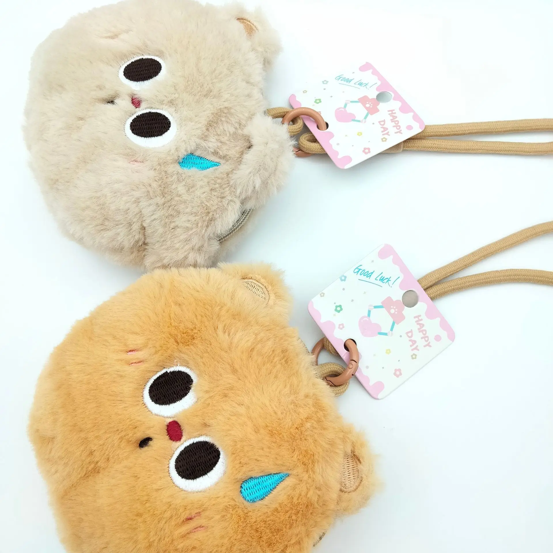 Cartoon Cute Big Eye Small Bear Plush Coin Purse Children's Birthday Gift Ins Small Fresh Soften Small Bear Portable Coin Purse