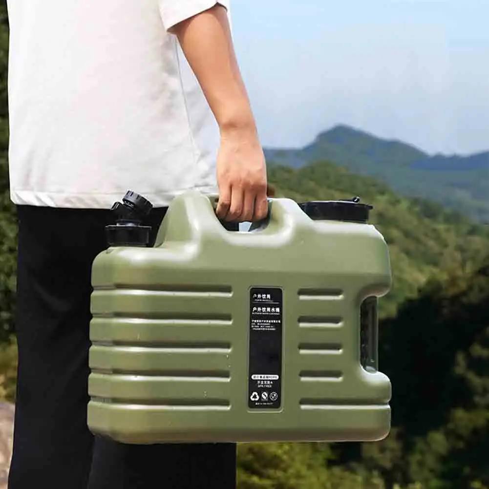 Portable Car Water Bucket Outdoor Camping Water Bin Emergency Water Tank with Detachable Faucet No Leakage for Travel Driving