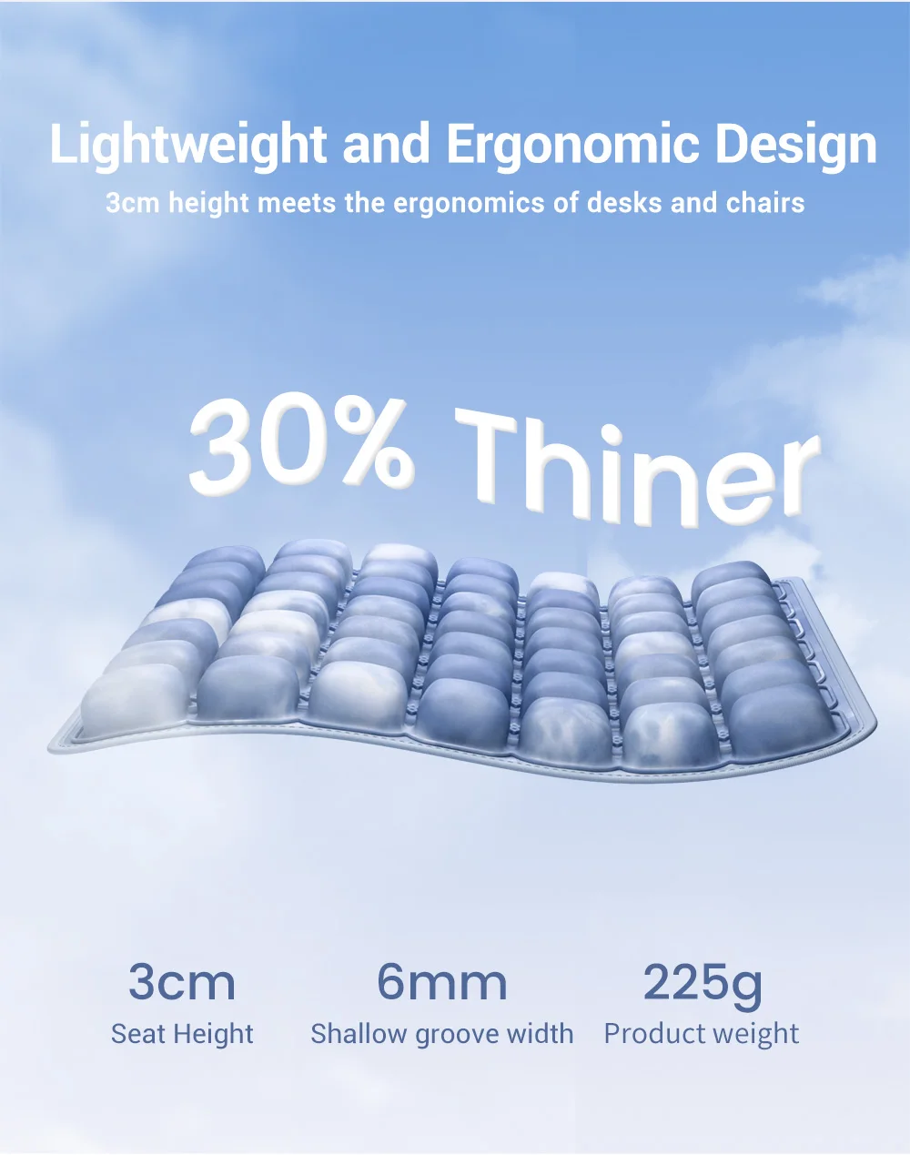 1pc 3D Ergonomic Chair Cushion For Long Sitting, Office Chair Car Seat Cushion, Adjustable Inflatable Cushion
