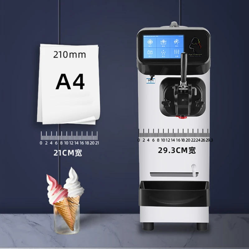 Máquina de helado suave, mesa comercial de 1600W, gran capacidad, potencia para sorbete, servir cono dulce, yogur helado