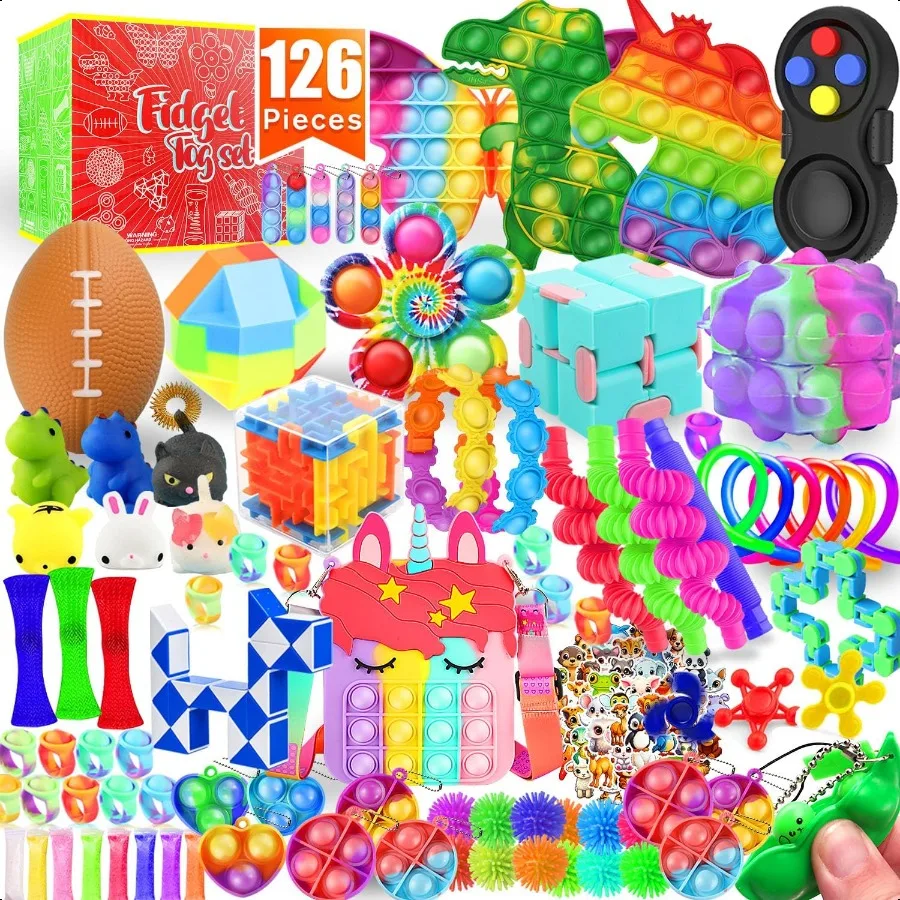 

Игрушки-непоседы, 126 упаковок, сувениры для вечеринок для 812 48, сенсорные игрушки, оптом, аутизм, аутизм, коробка сокровищ, игрушки для классной комнаты, чулок