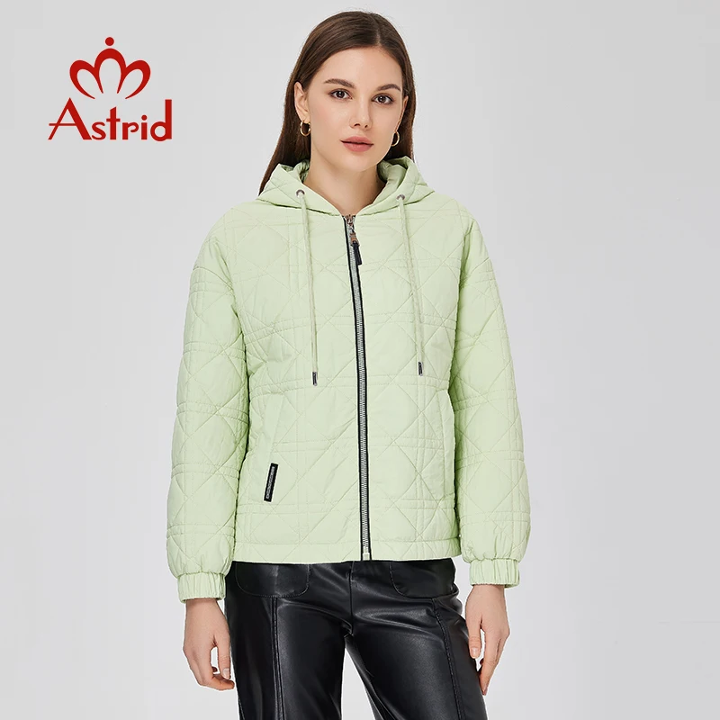 Astrid Women\'s Spring Jacket 2023 Padded Cotton Demi-Season Casual Short Quilted Coat Woman Clothing Female Hooded Warm Parkas