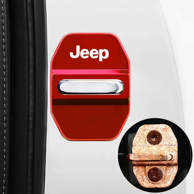 

Universal Stainless Steel Door Lock Decoration Covers Car Interior Decoration Items for Jeep Compass Wrangler Grand Cherokee