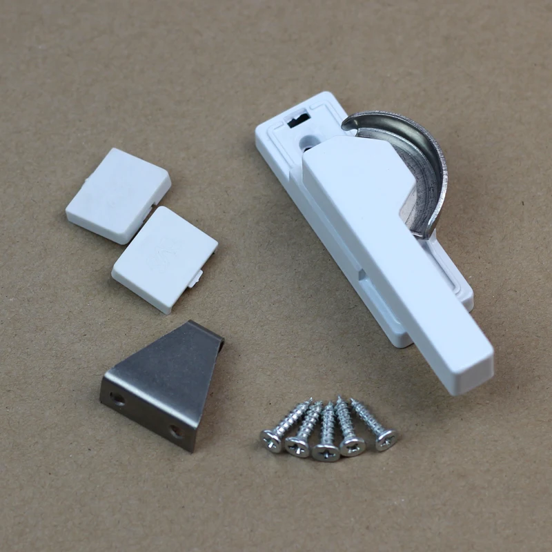 1PCS Plastic Steel Square Handle Crescent Lock Thickened Stainless Steel Sliding Door And Window Lock Buckle