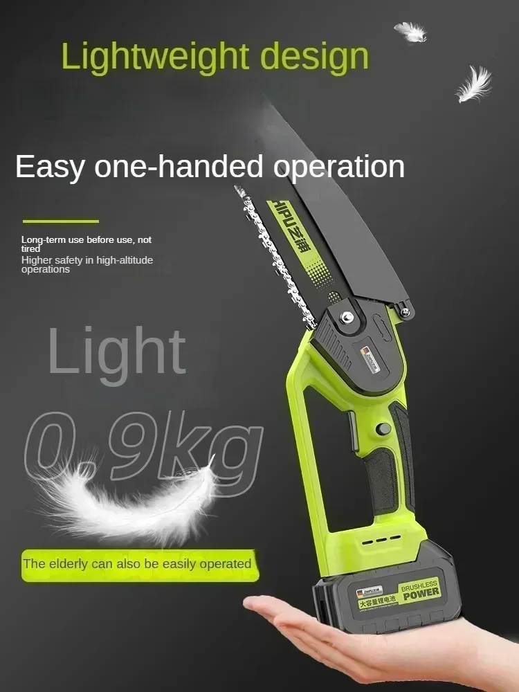 Small Cordless Chainsaw Rechargeable Handheld Electric Saw Lithium Battery Powered Wood Cutter