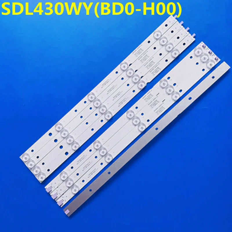8PCS LED Strip For 43E6000 43M6 43G31 SDL430WY-LD0000-X2 YAL03-01035280-07 SDL430WY(BD0-H00)