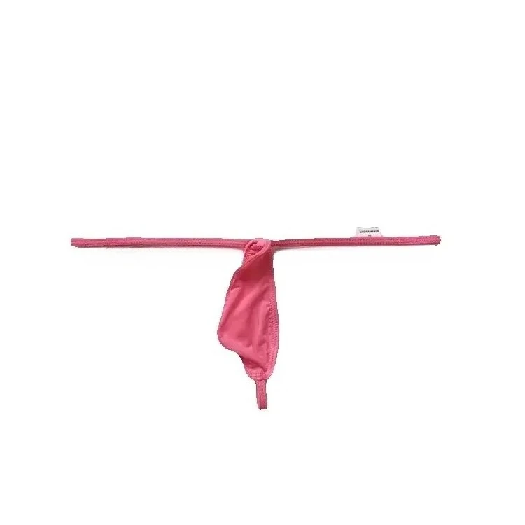 Solid Color Men T-back Panties, High Elastic Ice Silk Harness Straps, Low Rise 3D Bulge Pouch Male Thong Underpants