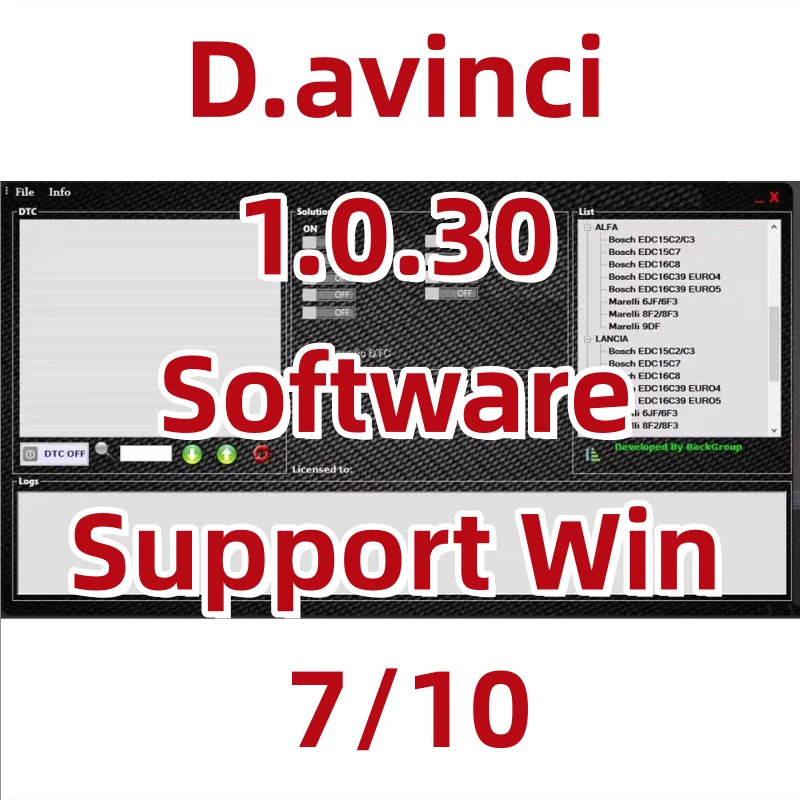 Hot D.avinci 1.0.30 Software Support Win 7/10  Work on K.ESS/K.TAG Repair Software Activate REMAPPING ECU Repair