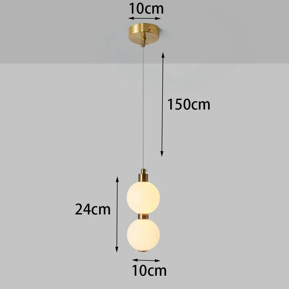 Lampe suspendue LED en forme de boule en acrylique blanc, design haut de gamme, pour chambre à couch