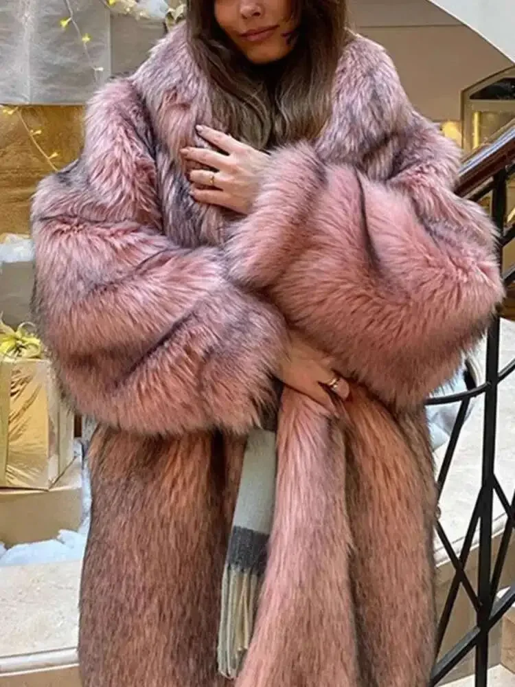 سترة صوفية من الفرو الصناعي بغطاء للرأس لخريف وشتاء 2025، سترة علوية دافئة على الطراز الأوروبي فضفاضة للنساء #6