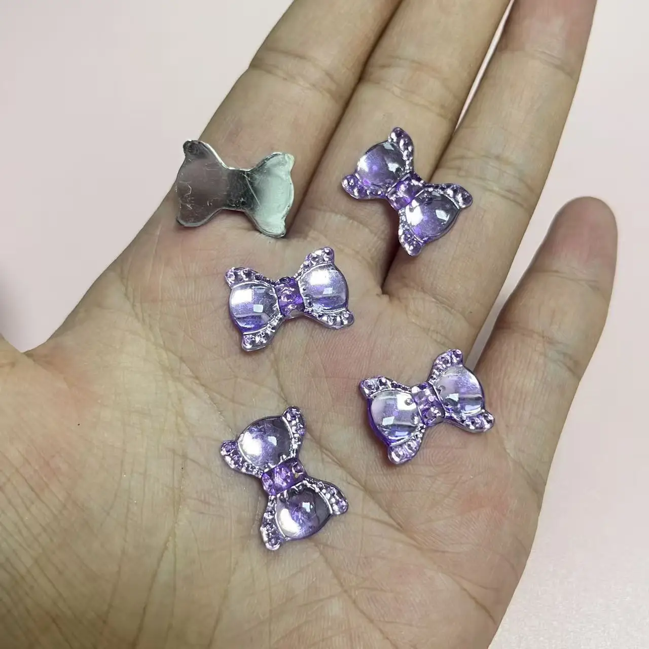 10 Stück Y2K süße lila Harz Haarnadel Lavendel Serie flache Rückseite Junk Handyhülle Harz Dekoration Charms