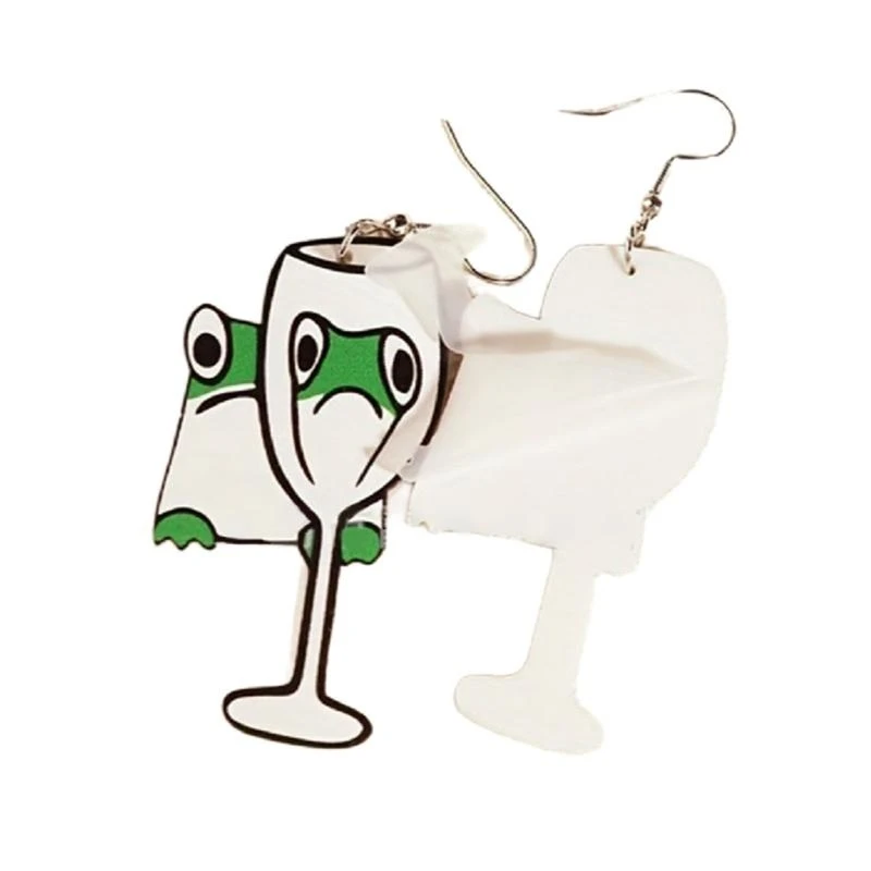 J78F Fun Duck Animal Earrings Alloy Jewelry Drop Earrings Unique Earring Gift for Women Party Daily Commute Accessory