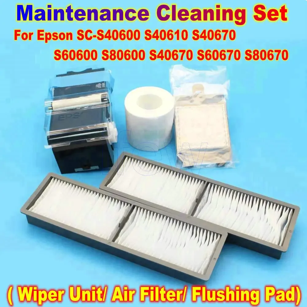 C13S210045 Printer Maintenance Cleaning Kit Set For Epson S40600 S60600 S80600 S40670 S60670 S80670  Wiper Air Filter Flush Pad