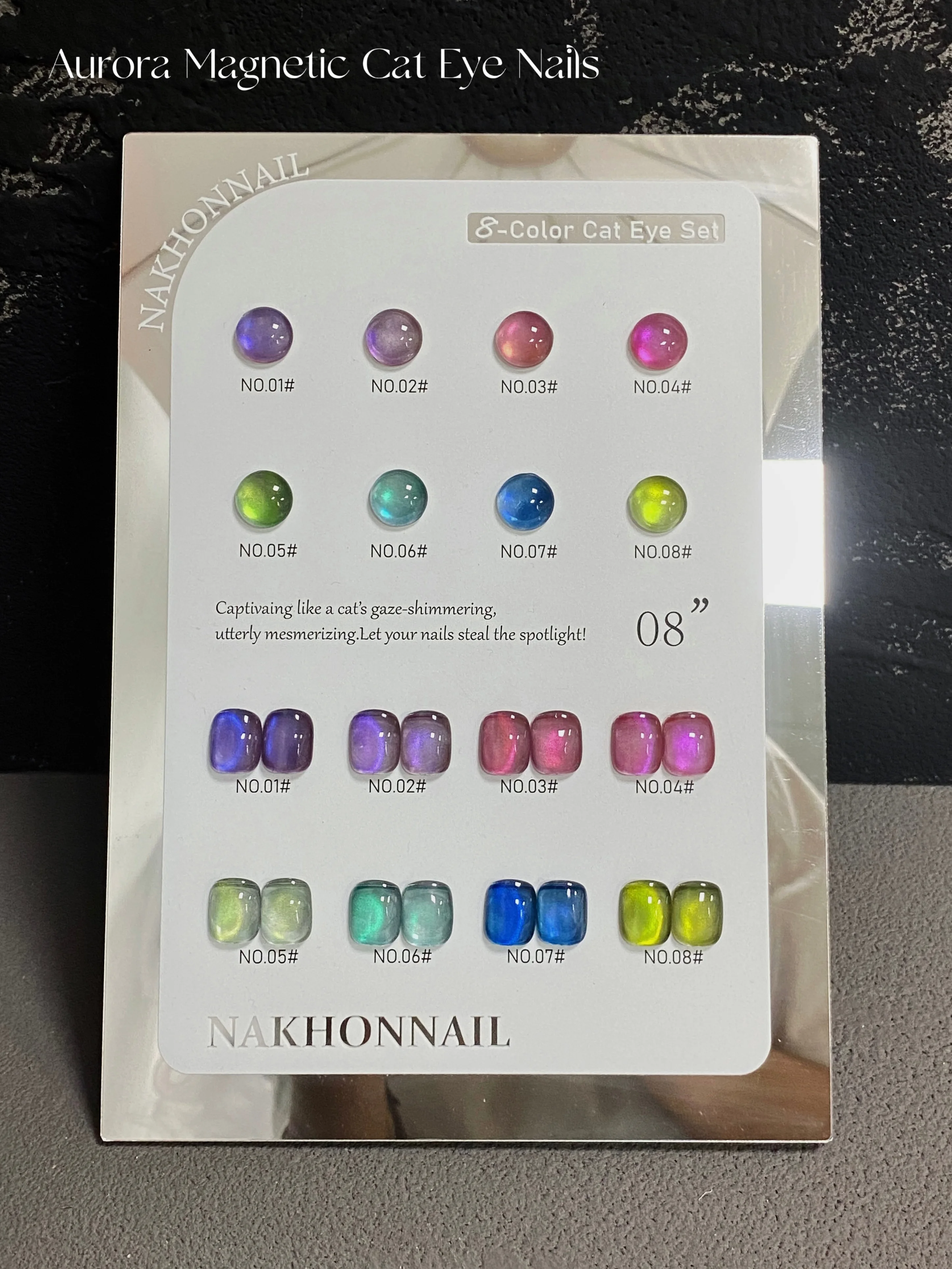 

NAKHONNAIL High Quality 8 Colors Moonlight Cat Eye Nail Gel Set Nail Salon 2025 New Hot Sale Nail Art Non-toxic UV Gel Wholesale