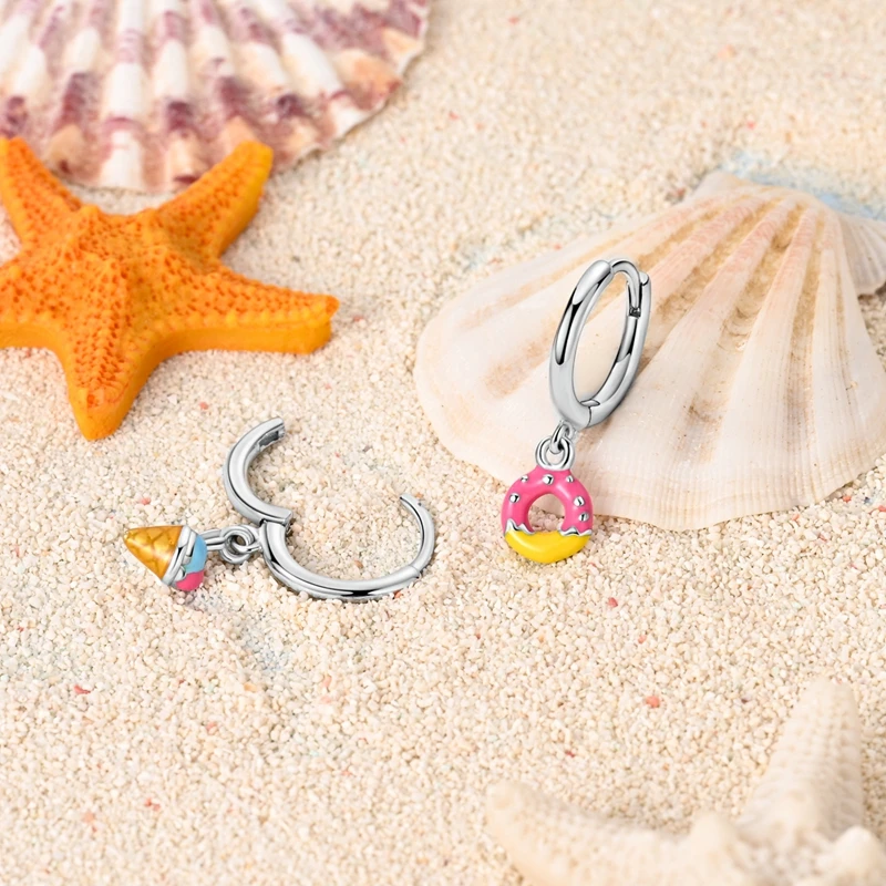 925 Sterling Silver Earrings Eardrop Painter Coffee Cup Lifestyle Drop Earrings for Women Wedding Party Jewelry Gifts Wholesale