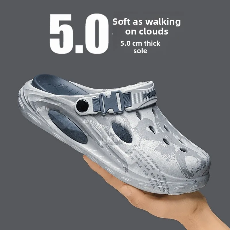 

Men's Sporty Summer Sandals Anti-Slip Odor-Resistant Water-Proof Driving Two-Purpose Casual Slippers for Beach And Car Use