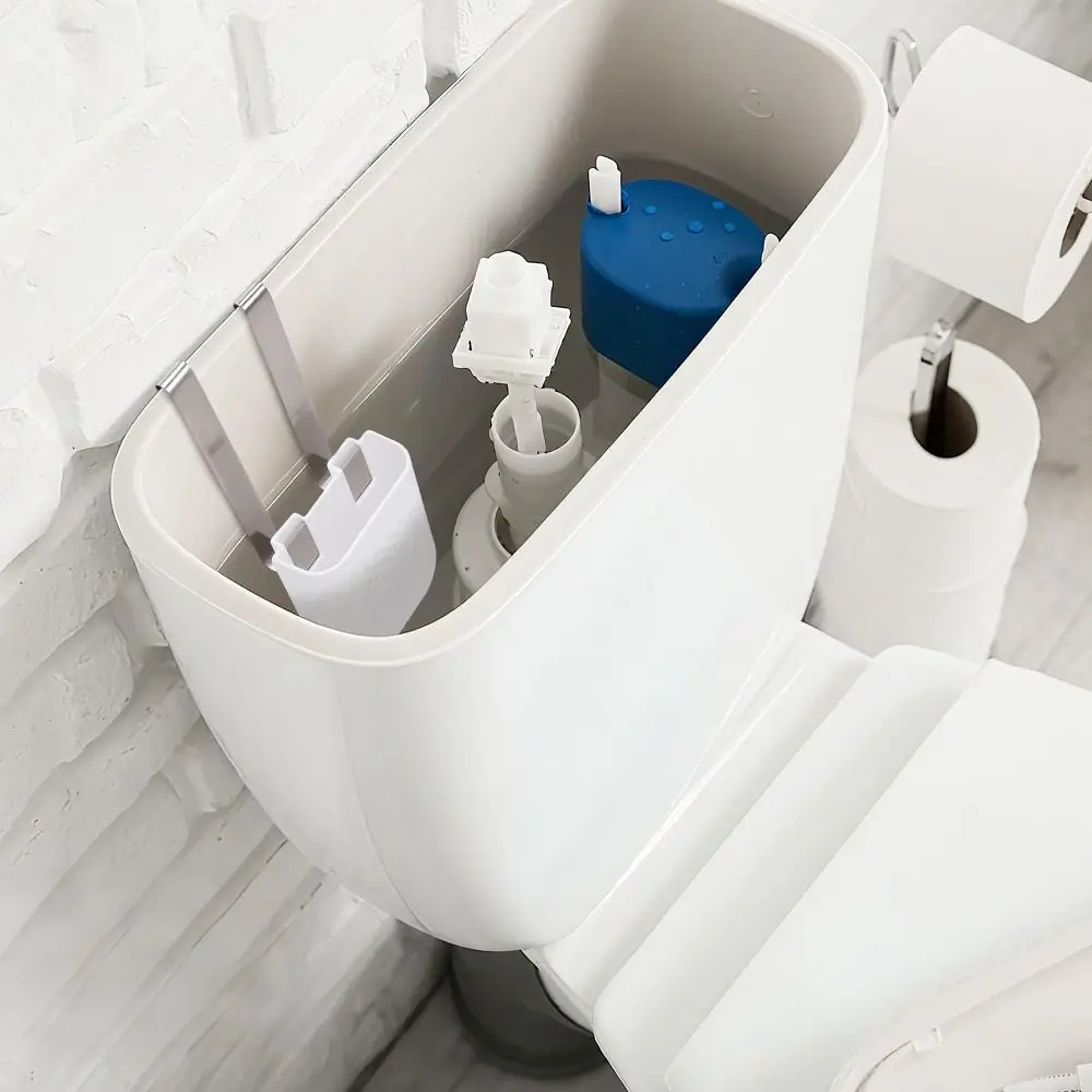 

Stainless Steel Toilet Tank Cleaning Tablet Holder Hanging Adjustable Toilet Tank Bleach Tablet Bracket with Double Hooks