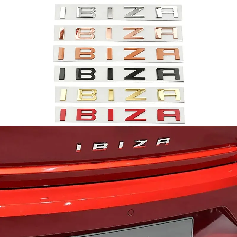 3D Metal IBIZA Car Letter Stickers Rear Trunk Badge Emblem For SEAT Ibiza FR TDI CUPRA Refit Tail Emblem Gloss Black Accessories