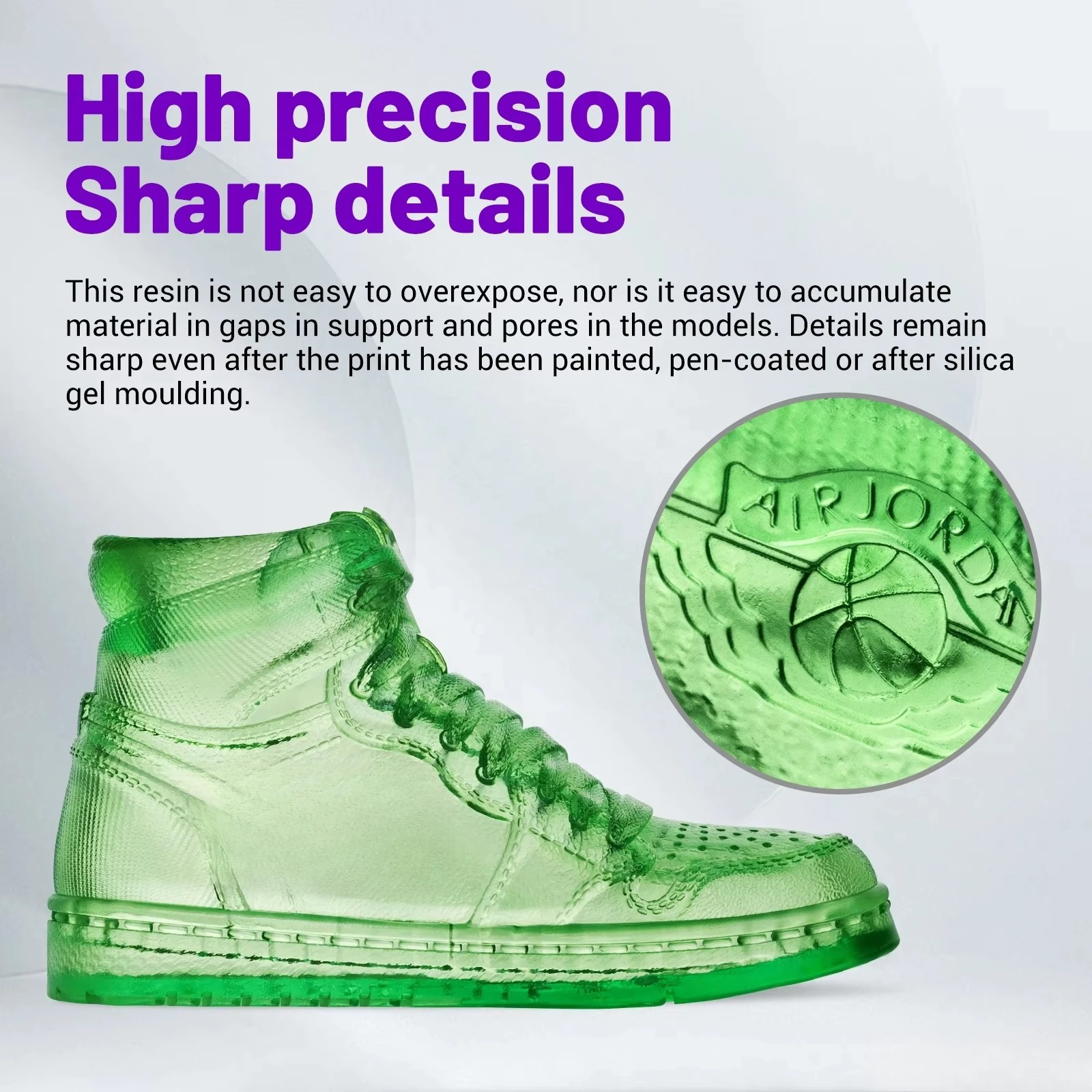 1KG Aqua Green Water Washable UV Photopolymer Resin Anti-Crack High Detail Liquid Fit LCD DLP Light Curing 3D Printers