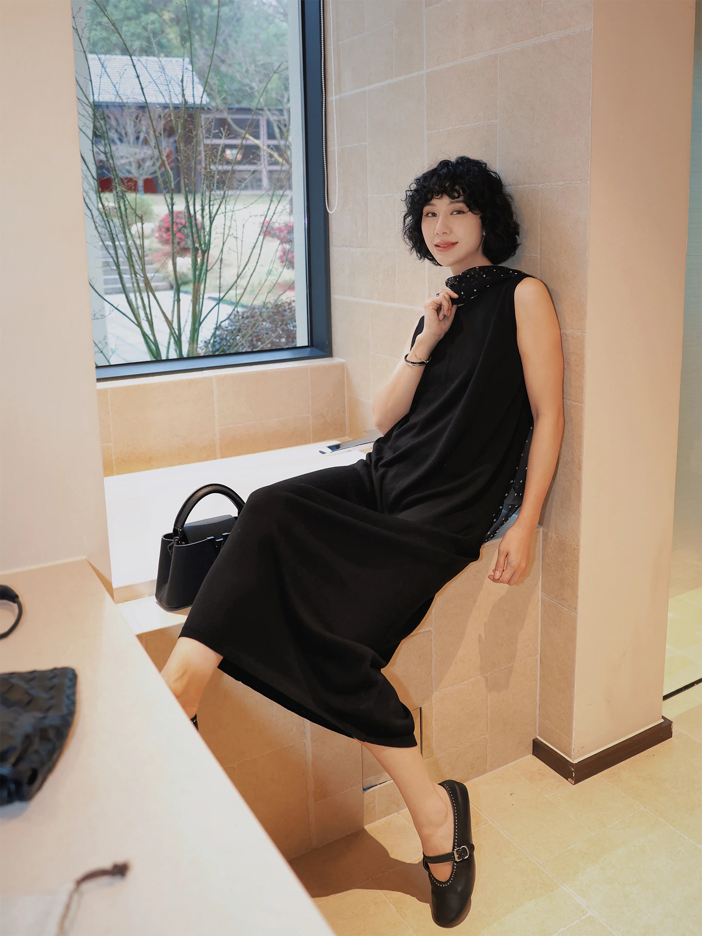 

Black Sleeveless Vest Dress Women's Spring New Straight Tube Long Dress TT Elegant Simple Style Lenzing H-Line Dress