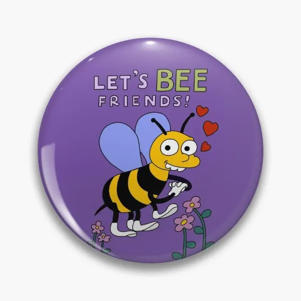 The Simpsons Let Is Bee Friends  Soft Button Pin Funny Clothes Metal Collar Fashion Badge Lover Cute Brooch Jewelry Hat