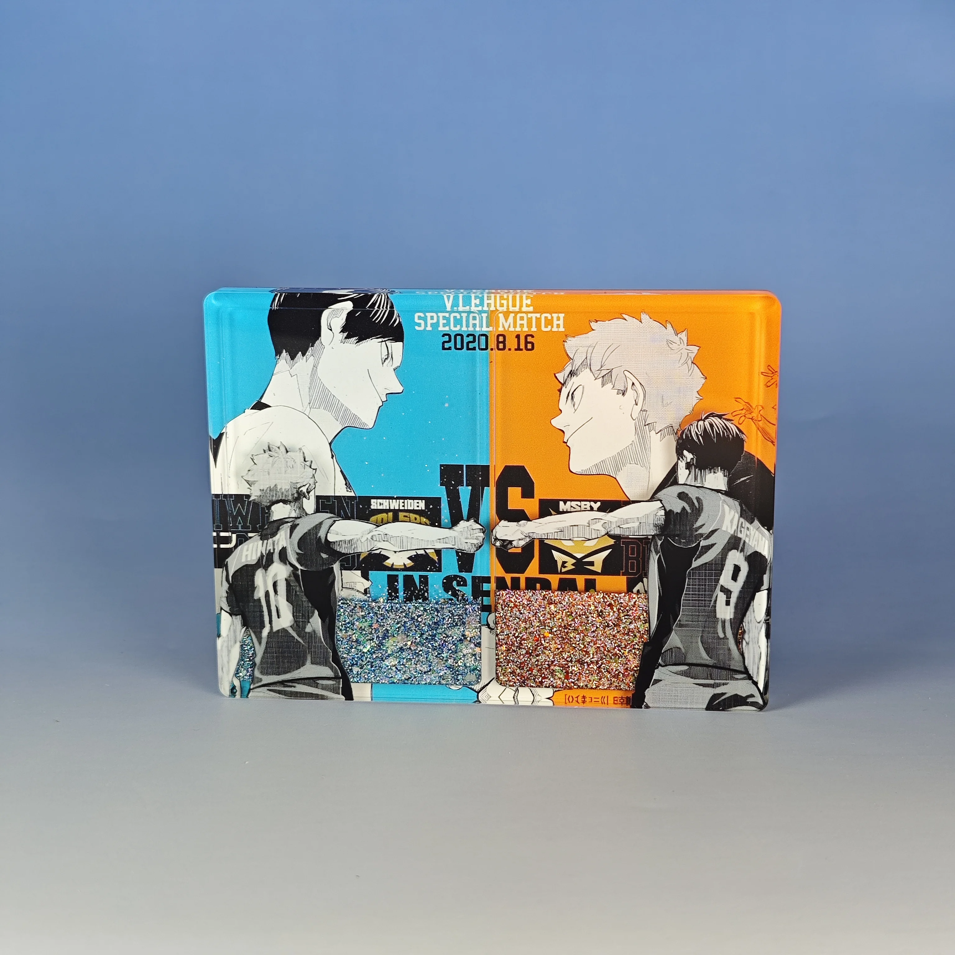 

Haikyuu!!! Anime Derivative Two Color Quicksand Mahjong Acrylic Desktop Standing Tile Hinata Shoyo Tobio Kageyama