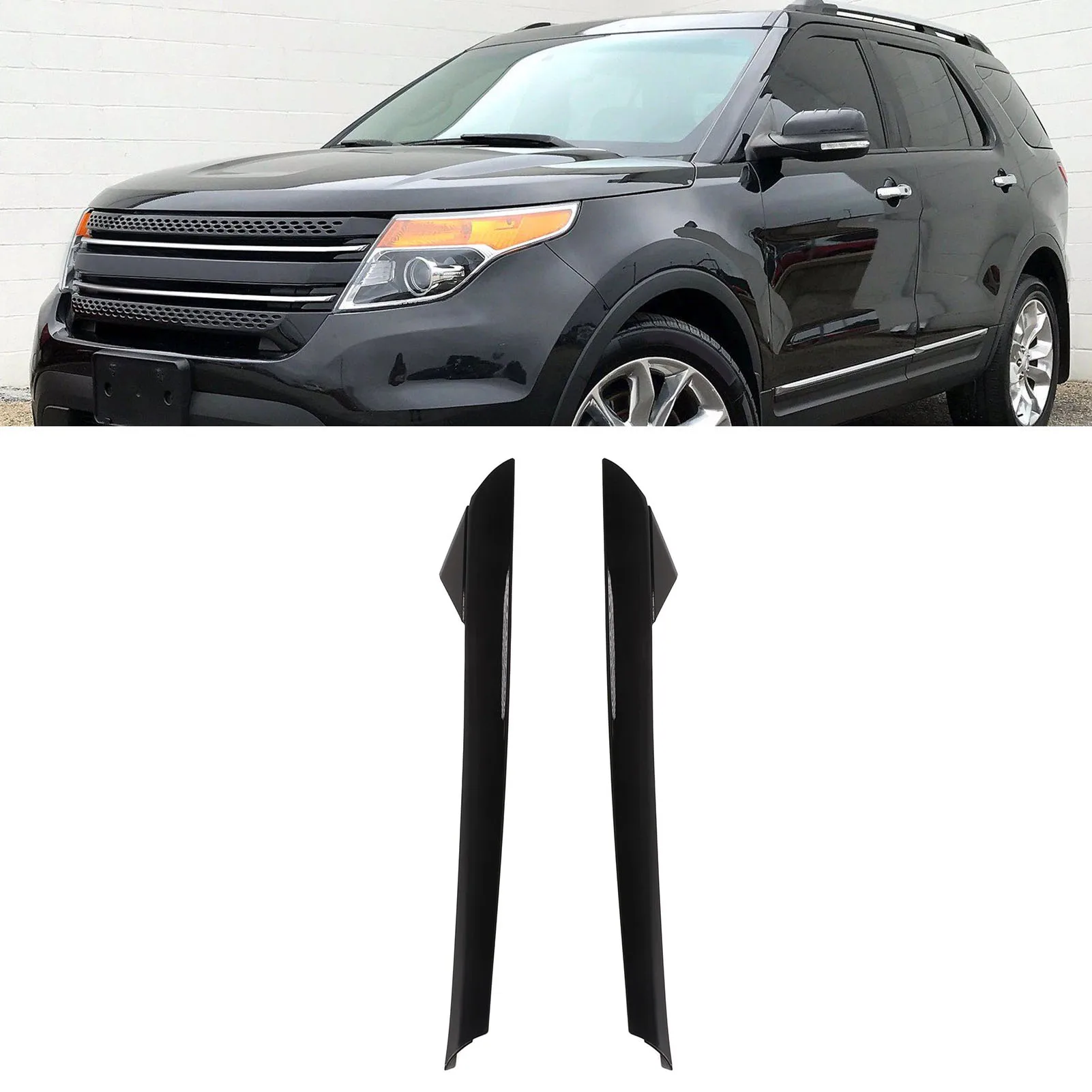 

Front Windshield Pillar Outer Trim BB5Z7803136AB Gloss Black Left Right Replacement for 2011‑2019 BB5Z7803137AB