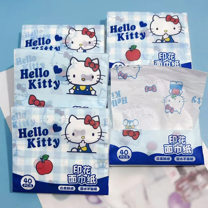

Cute Hello Kitty Facial Tissue Kawaii Cartoon Anime Printing Home Toilet Supplies Desktop Decoration Student Girl Gift Wholesale