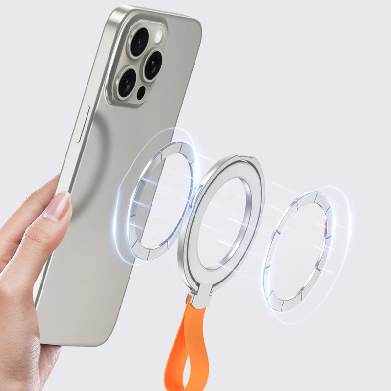 حامل مغناطيسي قوي للهاتف المحمول لمسند دوار MagSafe لهاتف iPhone 16 15 14 Xiaomi سطح المكتب مشبك حلقة حامل محمول