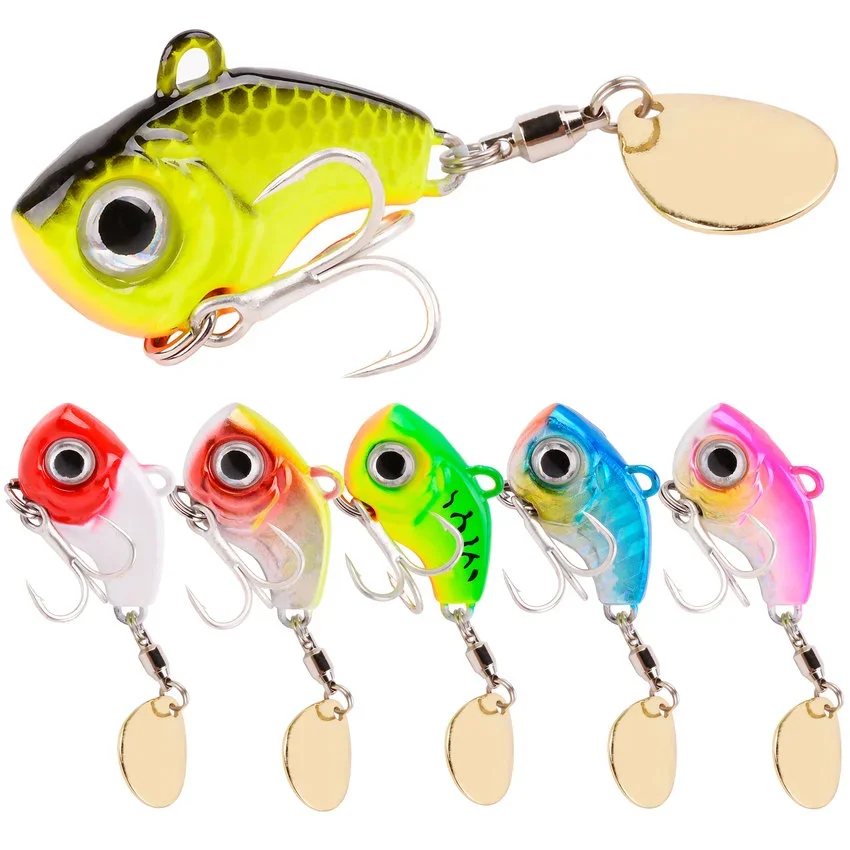 6Pcs Rotating Metal VIB Vibration Bait Spinner Spoon Fishing Lures 5/10/15/20g Jigs Trout Winter Fishing Hard Baits Tackle Pesca