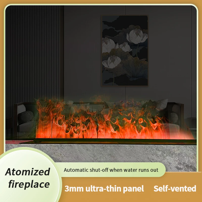 Smart Home 3D Fireplace Water Steam Humidifier LED Decorative Flame TV Wall  Vapour Electric Fireplace