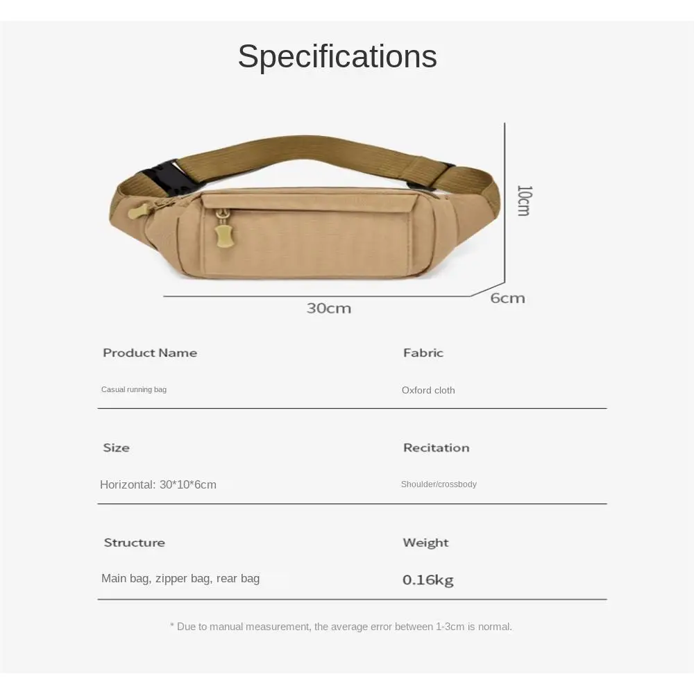 Men Waterproof Waist Pouch Wear Resistant Layered Storage Waist Bags Large Capacity Fashion Shoulder Belt Bags Climbing