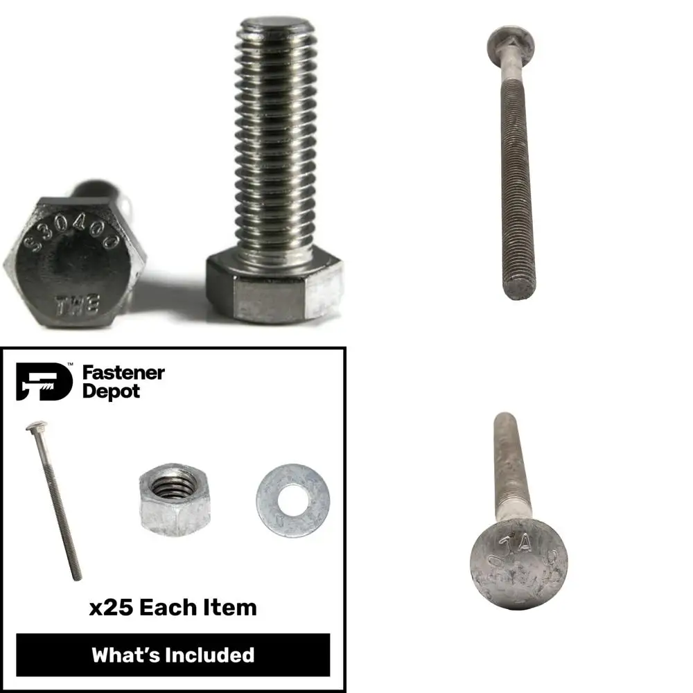 

Stainless Steel Hex Head Cap Screws, 1/2-13 x 6, Fully Threaded, Coarse, 18-8 Alloy, 10-Pack for Strong Fastening Solutions