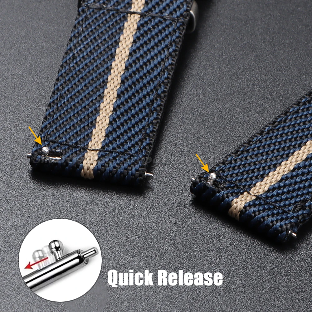 النايلون أشرطة ساعات اليد العسكرية الرياضة حزام الساعات ل تيودور لأوميغا المنسوجة النسيج 20 مللي متر 22 مللي متر الفرقة للرجال الإفراج السريع سوار أحزمة #6