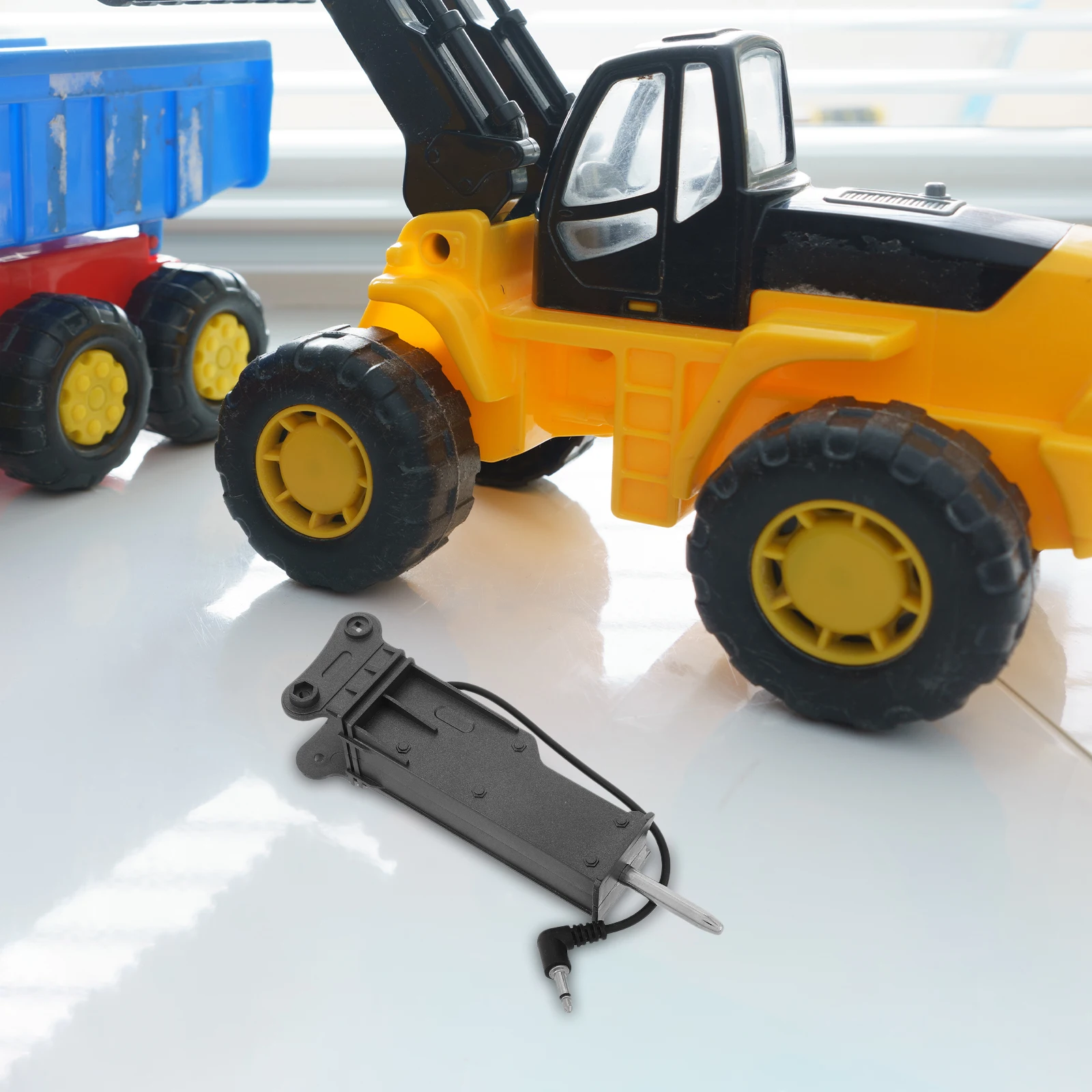 ملحقات قابض البناء المعدني، محرك كهربائي قوي للإمساك، شاحنة حفار رمل بلاستيكية، جهاز تحكم عن بعد RC للأولاد #5
