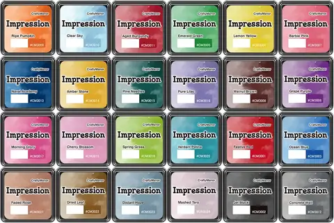 Mini Smudge Ink Pads for Stamps, Water-Based Halo Dye Pad for Scrapbooking and DIY Crafts (24 Colors)