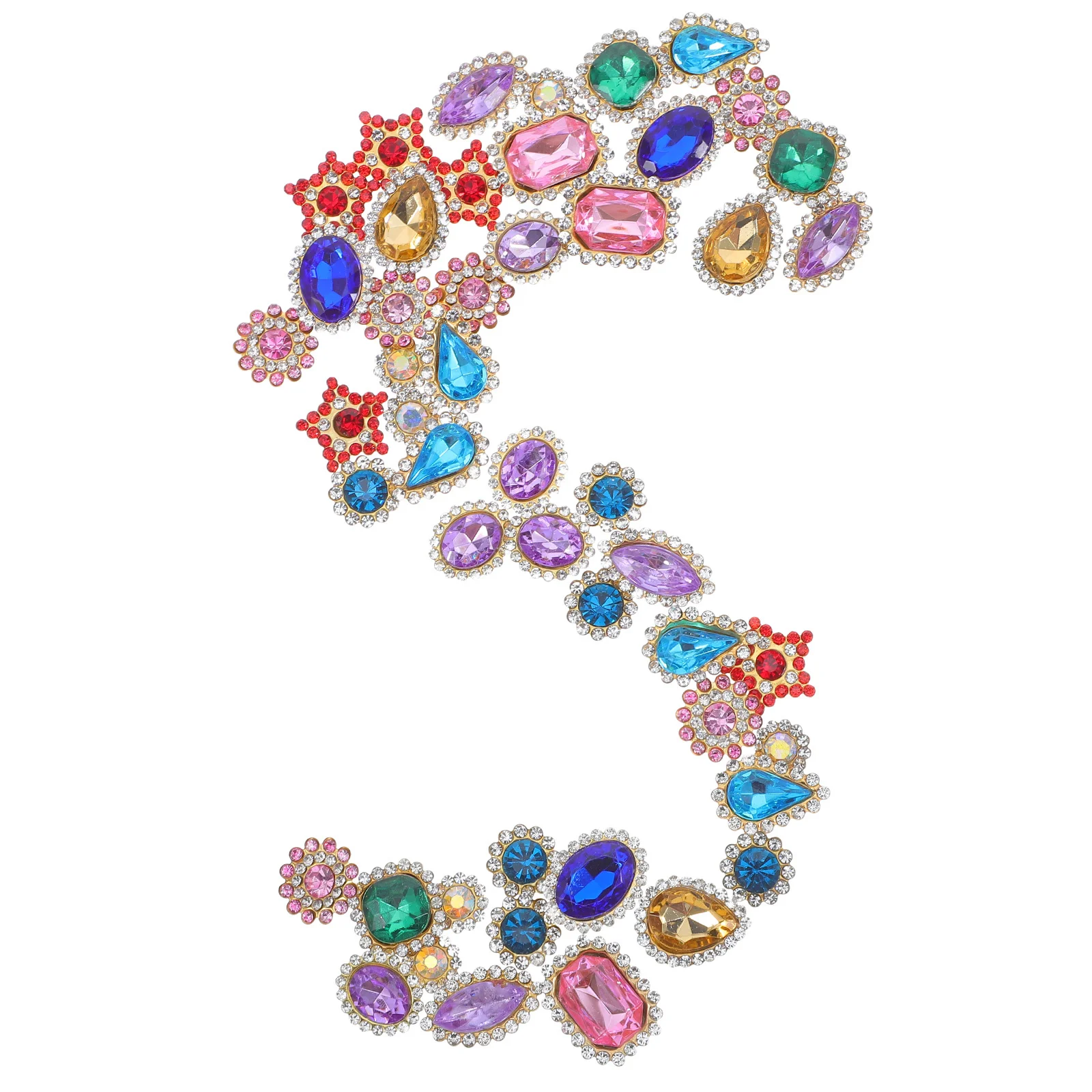 

50Pcs Sew on Rhinestones Double Layer Flower Claw Crystal Decorative Buttons for DIY Clothes Hair Clips Craft Embellishments