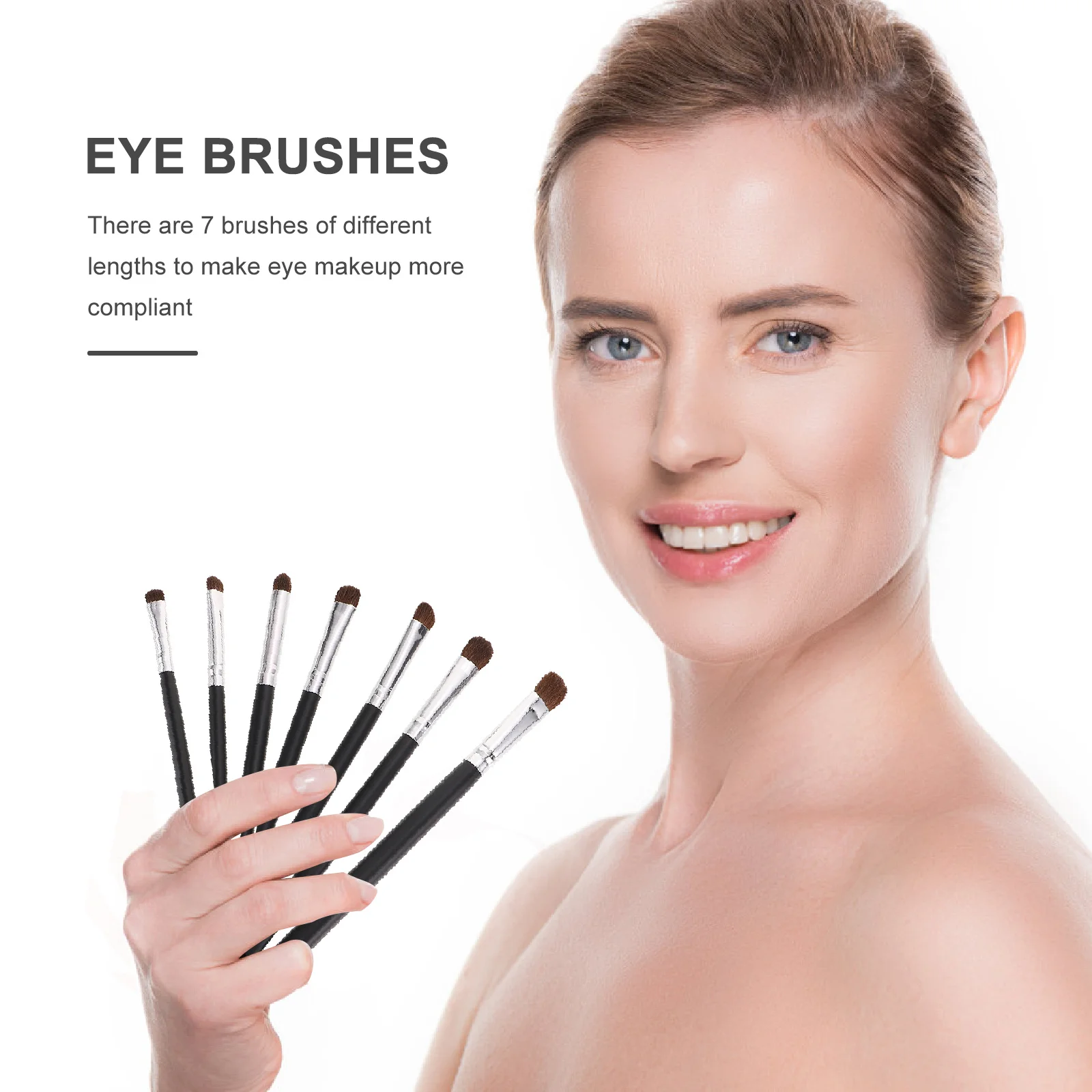 Ensemble de pinceaux pour les yeux, 7 pièces, pinceaux de maquillage Premium pour femmes, pointes de glisse en douceur, Eyeliner pratique, outils d'ombre, cadeau idéal